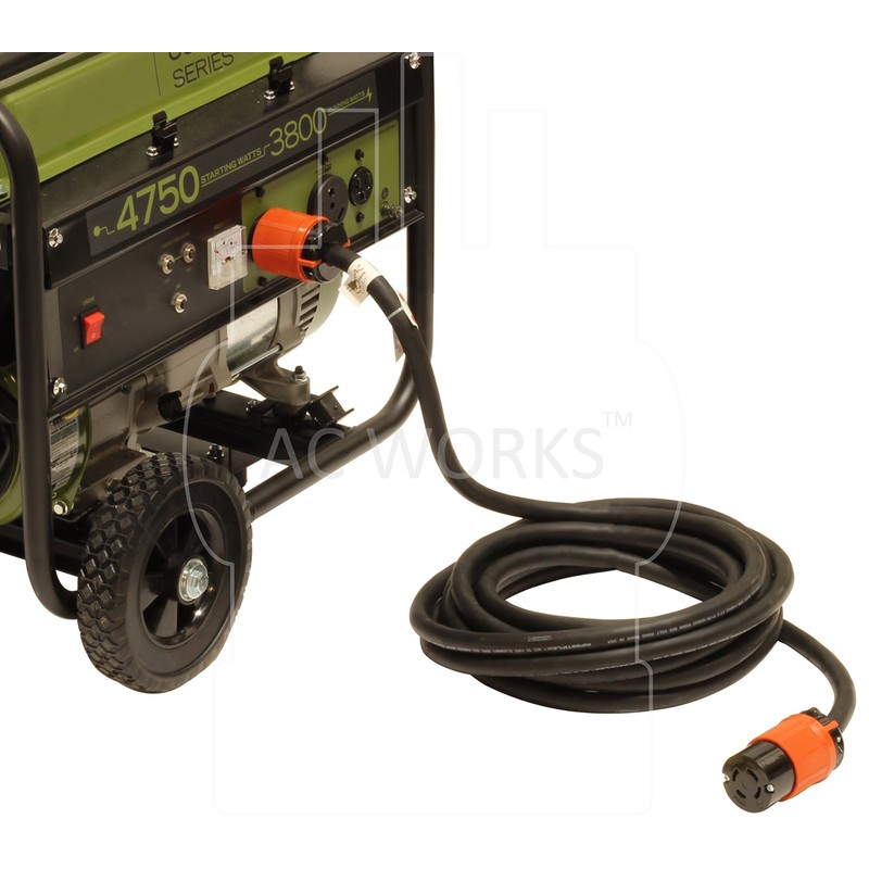 AC WORKS NEMA L14-20 Rubber SOOW 12/4 Extension Cord (10FT)