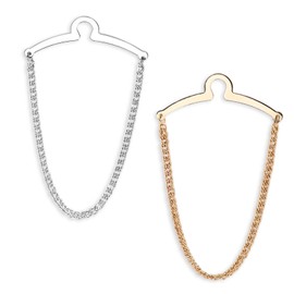 2 Packs Tie Chain for Men – Fashion Necktie Clips and Chains, Men’s Accessories with Ring Clasps for Suits, Neckties, Vests & Trousers – Elegant Tie Pins and Tacks for Business and Wedding Wear