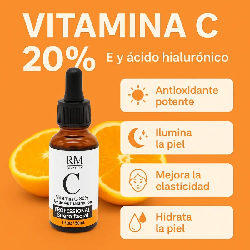 Sérum Facial Ácido Hialurónico Vitamina C 30 mL Día Noche