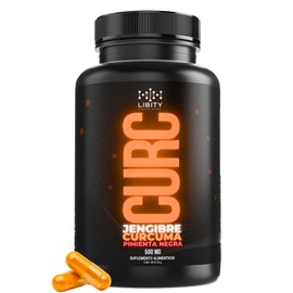 Cúrcuma y Jengibre + Pimienta Negra (180 Cápsulas Para 90 Días) - | Articulaciones y DesInflamatorio| [Potente Formulacion] | Alta Concentracion de Curcumina| Absorcion Potenciada | Maxima Eficacia | Calidad Suprema | Suministro Para 90 Dias | - Libity