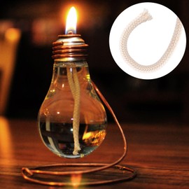 HINZIC 15 PCS 1/4" Round Oil Lamp Wicks 1.3FT Cotton Braided Lamp Wicks Replacement for Candle Lamp, Oil Lamp Wicks Only