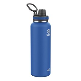 Takeya Originals 40 oz Vacuum Insulated Stainless Steel Water Bottle with Spout Lid, Navy