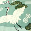 Hamamonyo Kofu (Furoshiki, 19.7 inches (50 cm) Sugi Crane Dance