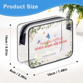 Butterfly Memorial Gift Makeup Bag Sympathy Gift Bereavement Gift Memorial Gift for Loss of Loved One Clear Cosmetic Bag Butterfly Gifts for Girls Women Friends Remembrance Gift Travel Toiletry Bag