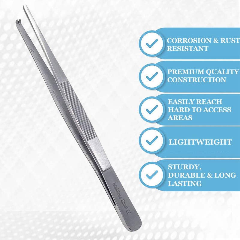 Dissecting Tissue Thumb Forceps Tweezers 8" (20.32 cm), Blunt 1x2