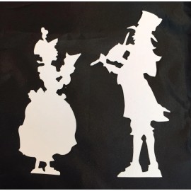 Sizzix Tim Holtz Die Cuts * 10 Sets Victorian Carolers * Black* White* Kraft *Chipboard - White Cardstock
