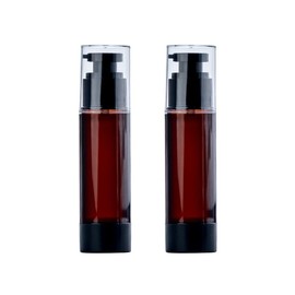 2PCS 50ML/1.7oz Empty Airless Pump Cosmetic Bottles Vacuum Emulsion Bottle Refillable Plastic Lotion Dispenser Container for Liquid Foundation Cleanser