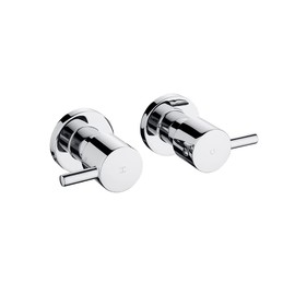 Decaura Watermark Shower Mixer Taps 1/4 Turn Twin Hand Levers Hot Cold Shower Valve Kits Bathtub Faucet Solid Brass Polished Chrome
