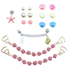 Castaic 16PCS Shoe Charms Shell Pearl Decoration Charms DIY Accessories Charms Accessories for Kids, Girls, Favors Gifts for Birthday, Party (Set 1)