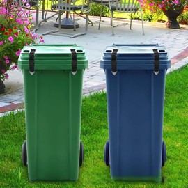 Adjustable Wheelie Bin Locks Strap Trash Can Lid Closed Tight Adjustable Wheelie Trash Bin Cord Strap OxfordCloth ﻿