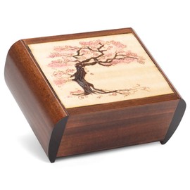 M. Cornell Tree Trick Puzzle Natural Brown 6 x 4 Solid Wood Decorative Hinged Box