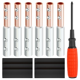 GAGIRA 6PCS 5Awg Quick Wiring Connection Terminal, 60A 500V Aluminum Copper Electrical Connector Kit with Thermoplastic Tube and Screwdriver