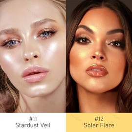 KYDA Paleta de resaltadores horneados, resaltador blanco perla para piel madura, color brillante brillante, cobertura suave de larga duración, mezcla 