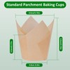Caperci 150pcs Natural Tulip Cupcake Liners Unbleached European Parchment Paper