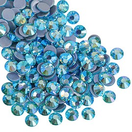 Beadsland Hotfix - 1440 diamantes de imitación de cristal con parte trasera plana para manualidades, ropa, decoraciones de bricolaje, aguamarina AB, S