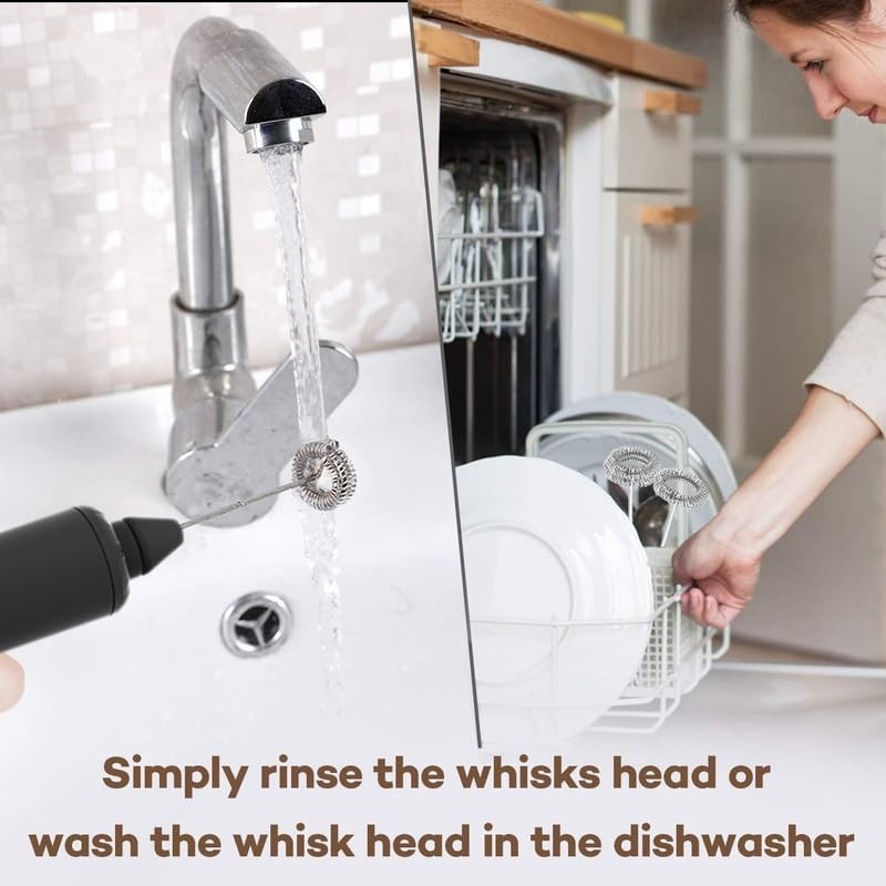 Rechargeable Milk Frother Handheld 3 Speed Coffee Foamer [3 Whisk]