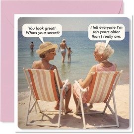 Funny Birthday Cards for Women Men - What's Your Secret - Happy Birthday Card for Mum Dad Brother Sister Son Daughter Nan Grandad, 145mm x 145mm Joke Humour Banter Bday Greeting Cards