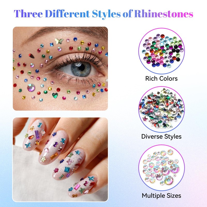Molirex Rhinestones Flat Back Nail Gems Crystal Art Rhinestones Bedazzling