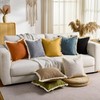 Faux Linen Fringe Decorative Pillow Covers 18x18 Inch Set of