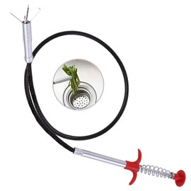 35 Inch Drain Snake Hair Clog Remover,Long Sink Drain Cleaner Tool for Shower Toilet Bathtub Kitchen,Clogged Drains Opener Cleaning Tool, Flexible Grabber Claw Pick Up Reacher Tool