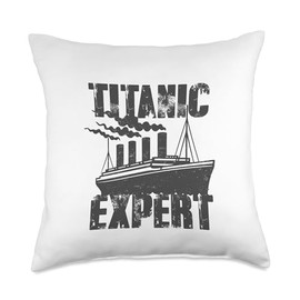 Titanic Expert Girl Boy Titanic Design for Boys Girls Throw Pillow