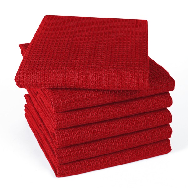 CottonCove 100% Cotton Waffle Kitchen Towels Large 16x26 inches -