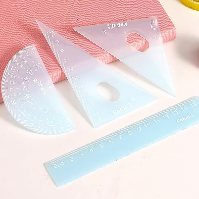 Triangular Ruler, Triangular Funnel Set, Mathematical Geometric Ruler Set for