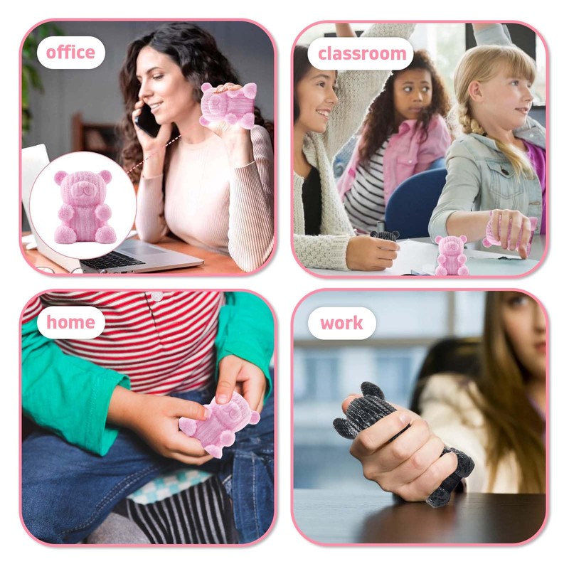 Gytera 2 Packs Stretchy Bear with Fluffy Hair Fidget Toys