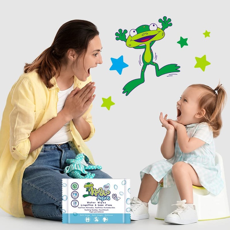 Kandoo Mehrzweck-Toilettentücher, 99% Wasser, Aquas, 60 Stück