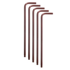 sourcing map 5pcs Ball End Hex Key Wrench 1/8" SAE S2 Steel Long Arm L-Shape Hexagon Wrenches Repairing Tool for Home Bike Motorcycle Repair, Red Brown