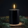 Black Pillar Candles Set of 3 - Dripless Unscented -