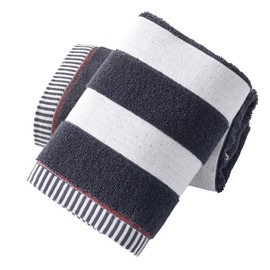 sense gnosis 100% Cotton Hand Towel Set of 2 Gauze Ribbed Black Striped Soft Quick Dry and Absorbent Bathroom Decorative Hand Towel 13 x 29 Inch