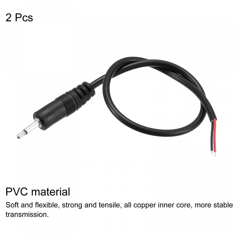 sourcing map 2.5 mm Male to Bare Wire TS 2-Pin