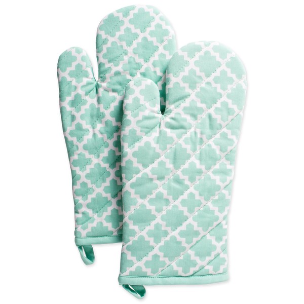 DII Lattice Basics Collection Kitchen Essentials, Oven Mitt Set, Aqua,