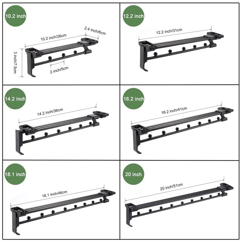 Heavy Duty Extendable Pull Out Closet Rod - Sliding Wardrobe