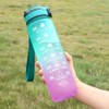 Motivational Time Marked Water Bottle with Straw and strap, 1L,
