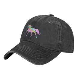 Unicorn Hats for Men Black Baseball Cap Women Vintage Adjustable Dad Hat Funny Trucker Hat Summer Washed Cotton