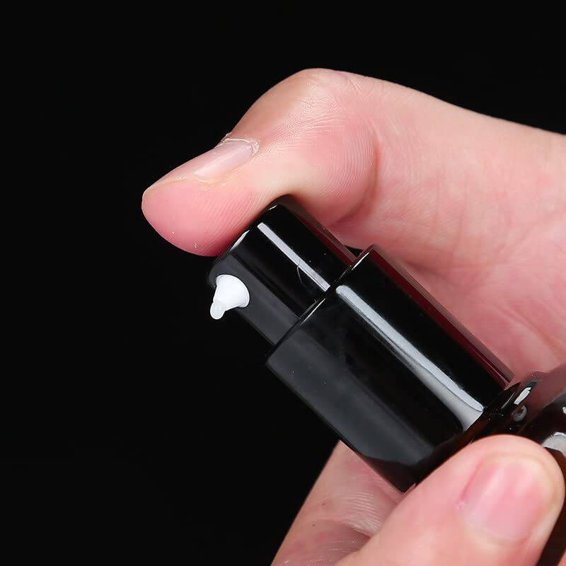 3PCS Amber Square Glass Lotion Bottle Refillable Pump Bottles Travel