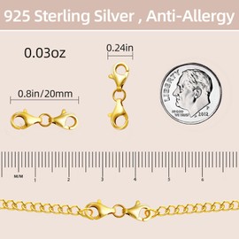 OHINGLT 925 Sterling Silver Magnetic Necklace Clasps and Closures,Gold and Silver Magnetic Clasp Converter for Jewelry Making Supplies,Chain Extender Connector for Small Necklace Bracelet