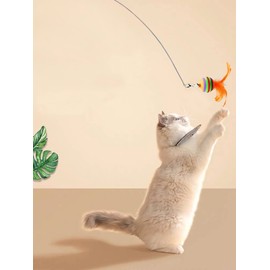 AstonTex Interactive Cat Feather Toys with Super Strong Suction Cup, 3 Replaceable Feathers with Bell, 2 Detachable Wands, Extra Sticky Pad & Spring Toy – Fun Exercise for Indoor Cats & Kittens