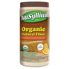NuSyllium Powder Organic Natural Fiber Natural Orange Flavor 72 Doses 30.5 Ounce