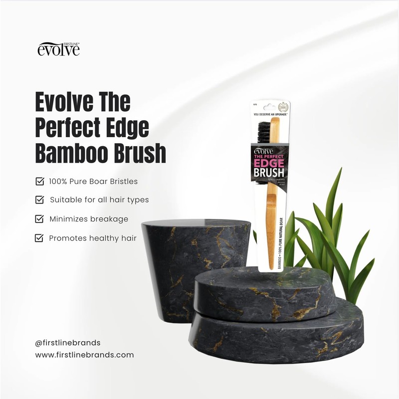 Evolve Perfect Edge Brush, BLACK,BROWN, 1 Count (Pack of 1)