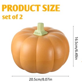 Large Pumpkin Bowls 2 Set, Plastic Pumpkin Candy Dish Jar with Lid Thanksgiving Decor Pumpkin Dish with Cover Pumpkin Serving Tray Fall Decorative Food Snacks Storage Container for Sugar Cookie