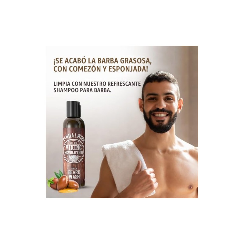 Beard Wash & Beard Conditioner Set w/Argan & Jojoba Oils