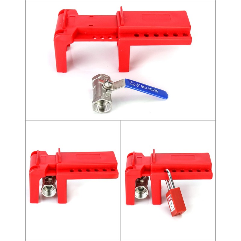 QWORK Ball Valve Lockout, Safety Lock, 1/2" - 2-1/2" Diameter,