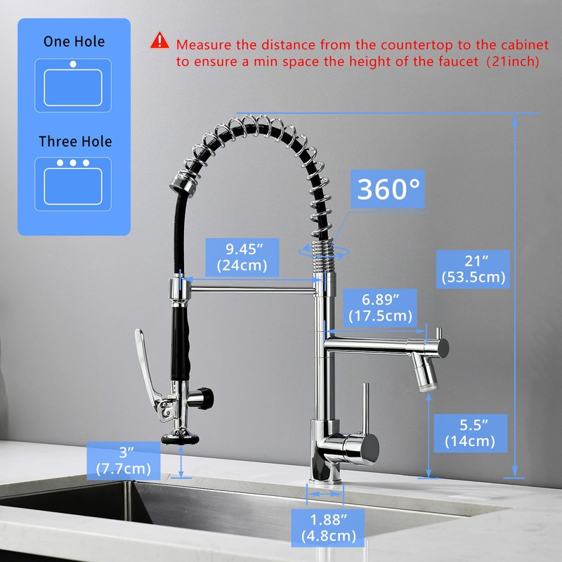 Fapully Kitchen Faucet with Pull Down Sprayer,Commercial Single Handle Kitchen