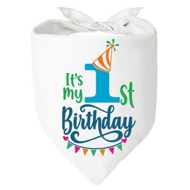 It's My 1st Birthday Girl Puppy Scarf Bandana Pet Walking Accessories for Puppy Triangle Scarf for Small Medium Large Dogs One Year Old Birthday Gift for Pets and Dog Lovers (Boy)
