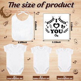 Panitay Panitay 100 Pcs Baby Bib Bodysuit Baby Shower Set Baby Shower Game Sign Baby Feeder Bib Newborn Bodysuit Fabric Marker(Retro)