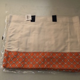 Brookson Bay Large Red Canvas Reusable Tote Shopping Beach Bag Diaper Bag Orange