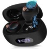 UrbanX True Wireless Bluetooth Earbuds + Charging Case, Black, Dual